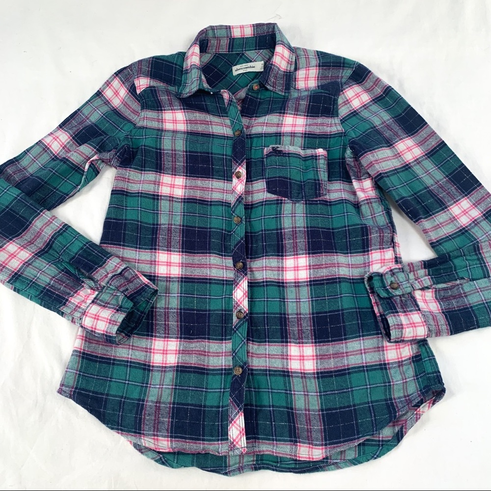 Abercrombie kids flannel button down